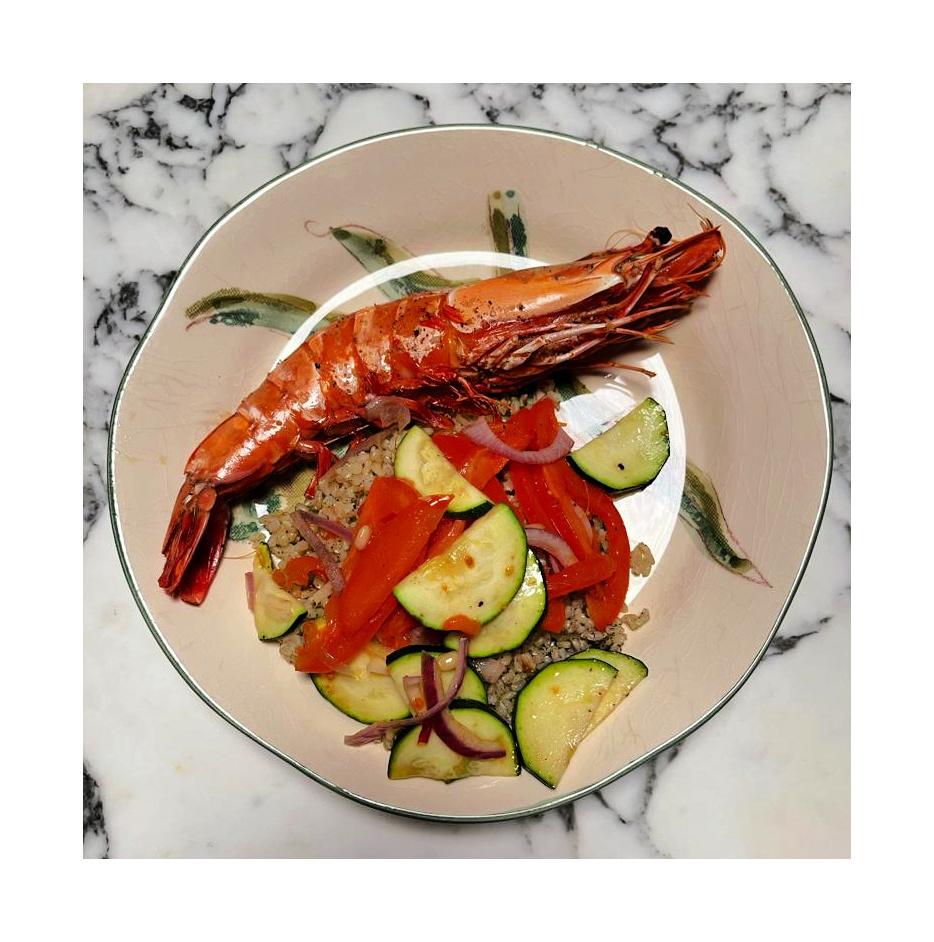SkinnyLove proof recept: reuze gamba's en groenten uit de oven van Alida